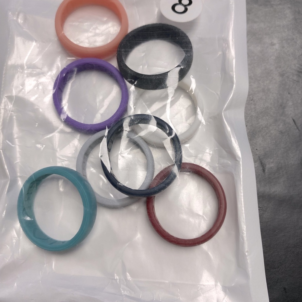 8 Women’s Silicone Rings, Size 8, I [love] heart you inside band, never used